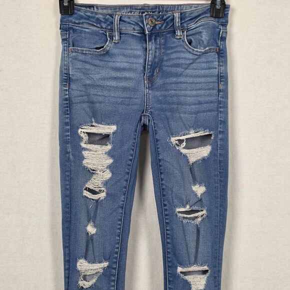 American Eagle Ripped Jegging Next Level Stretch 4R - Picture 3 of 9